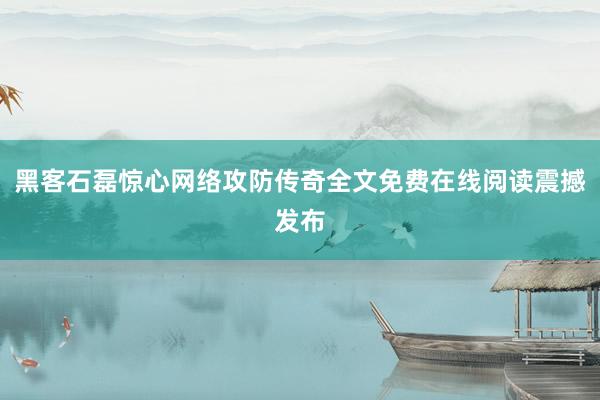 黑客石磊惊心网络攻防传奇全文免费在线阅读震撼发布