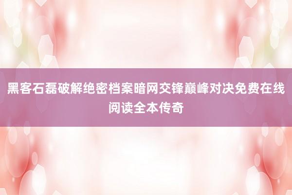 黑客石磊破解绝密档案暗网交锋巅峰对决免费在线阅读全本传奇